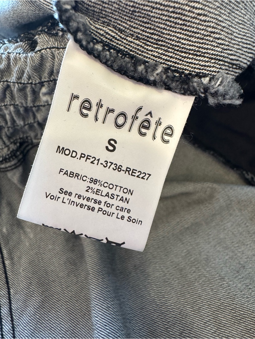 Retrofète Black and White Acid-Wash Denim Mini Dress - Picture 4 of 13
